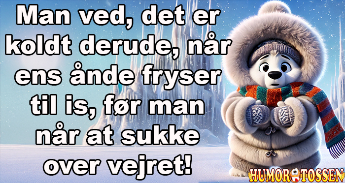 Man ved, det er koldt derude, når ens ånde fryser til is
